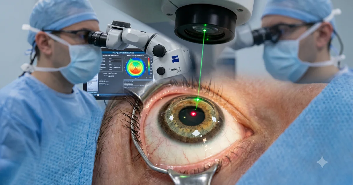 Cirugía refractiva y queratopigmentación FLAAK para cambio de color de ojos