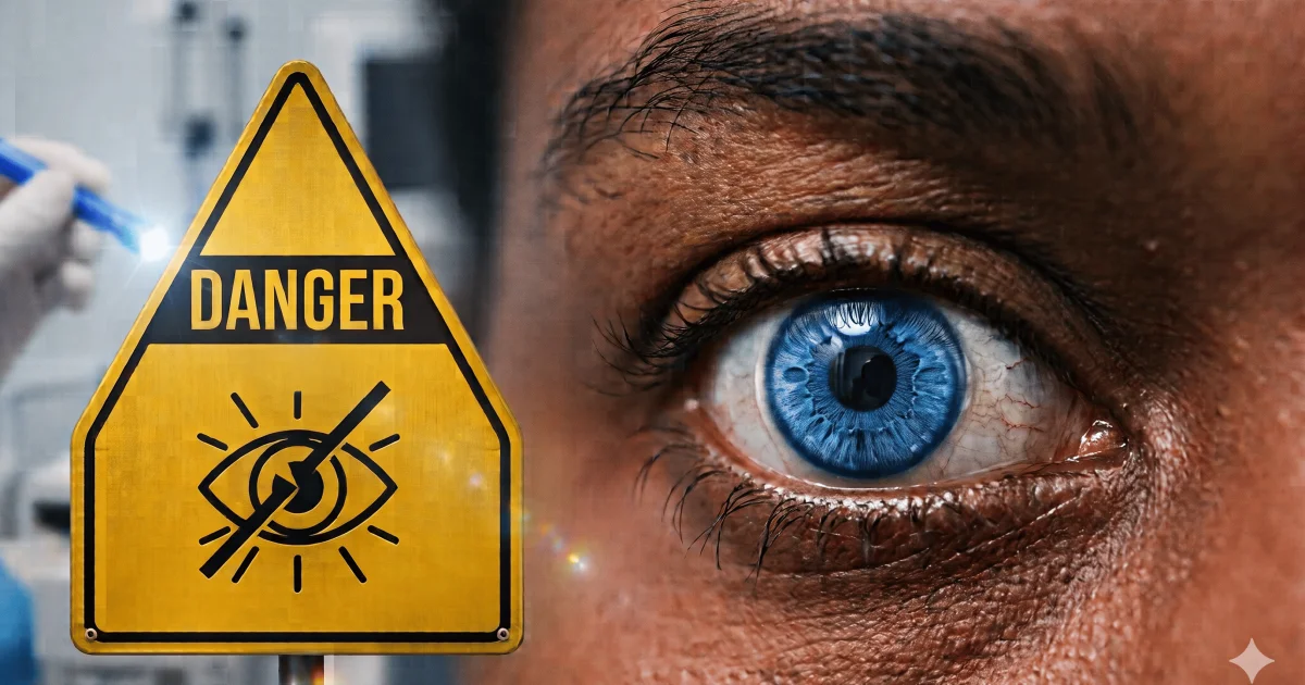 Comparaison schématique entre un implant iris intraoculaire et une kératopigmentation cornéenne FLAAK
