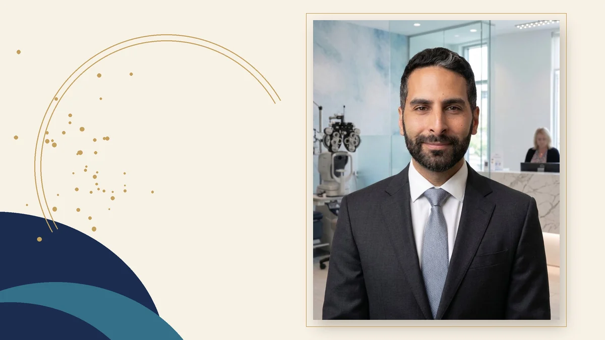 Retrato del Dr. Yoni Gozlan, cirujano oftalmólogo, en una consulta de oftalmología